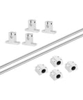 Two Pack 8mm By 400mm Linear Motion Rail Shaft Guide Kit With Four SCS8UU Bearings And Four SK8 Rail Supports For CNC Machines And 3D Printers Silver Finish