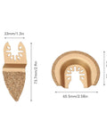 Four Pack Semi Circle Finger Segment Oscillating Saw Blades For Grout, Ceramics, And Masonry, shown with dimensions