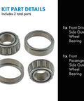 Front Outer Wheel Bearing And Race Kit For Driver And Passenger Sides Fits Ford F-250 1965 To 1972, Chevrolet Astro 1985 To 2002