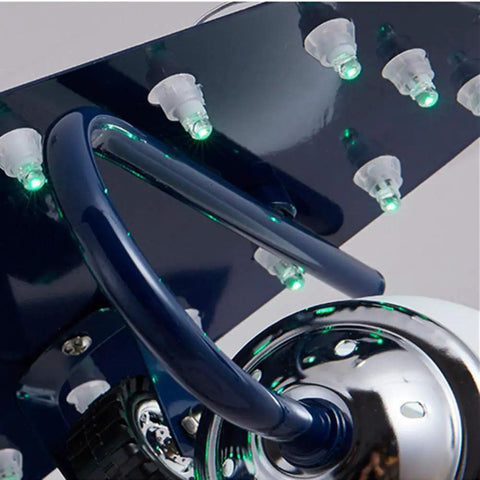 Close-up of Airplane Shape Three Light Pendant For Kids Room Metal LED Suspension Fixture With Adjustable Chain