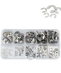 200 Piece E Clip Circlip Washer Set Kit Stainless Steel 304 External Snap Rings For Shafts 1.2 To 15 Mm in plastic organizer