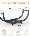 Heavy Duty 29 Inch Firewood Rack For Indoor Or Outdoor Use Sturdy Iron Log Holder With Big Capacity Storage dimensions