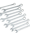 Jumbo 10 Piece SAE 12 Point Wrench Set With Carbon Steel Construction Box End For Maximum Torque Sizes From 1_5_16 Inch To 2 Inch Includes 1 3_8, 1 7_16, 1 1_2, 1 5_8, 1 11_16, 1 3_4, 1 13_16, 1 7_8 Inch Raised Panel Design For Tough Use in an array