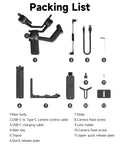 Packing list for SCORP C2 Camera Gimbal Stabilizer With AI Tracking 4.0 For Dope Vlogging Smooth 3 Axis Stabilization 7.7 lb Payload