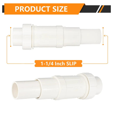 40 Pack Pro Shop Grade 1-1/4 Inch Pvc Expansion Coupling Slip X Spigot Schedule 40 Pipe Repair Fitting, size 1-1/4 inch