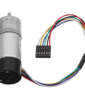 Top Shelf High Torque Metal Dc Micro Motor With Encoder, Heavy Duty Speed Reducer For Low Rpm Fans And Workshop Gear, Smooth Forward Reverse Rotation That Handles Any Heavy Lift, showing metal casing and wires.
