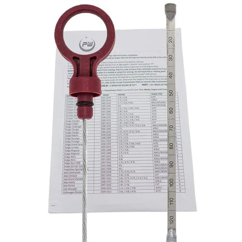 Chrysler Jeep Dodge Automatic Transmission Dipstick Level Tool Easy Read Oil Level with manual and measurements visible