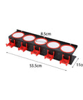 Rock Solid Iron Spray Bottle Storage Rack Featuring Five Heavy Duty Industrial Hooks for clutter-free garage workspaces.