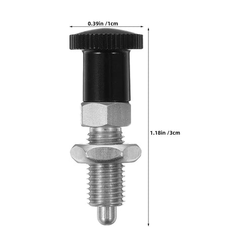 2pcs M6 Stainless Steel Retractable Indexing Plunger With Knob Quick Release Spring Loaded Bolt with dimensions shown.