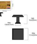 Dimensions of 10 Pack 1.3 Inch 32mm Matte Black Cabinet Knobs For Dresser And Bathroom Cabinets With Durable Hardware