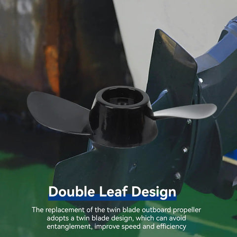 Two Blade Thickened Plastic Outboard Propeller Upgrade For 12V And 24V Motors, 8mm Inner Hole, 5.7in Overall Length, 0.1in Pin Diameter, Marine Grade Lightweight Propeller For Reliable Boat Power
