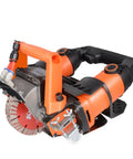 Badass 5200W Electric Wall Chaser Powers Through Brick Concrete And Tile While Dishing Out Hella Precise Grooves Fast With Laser Tracking And Slick Depth Tweaks, showcasing the cutting blade and handles.