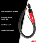 Beefy Low Speed Tire Buffer 0.6 HP 2600 RPM With Coaxial Rear Hose Threaded Arbor Easy Throttle Lever Stall-Resistant Ergonomic Grip shown
