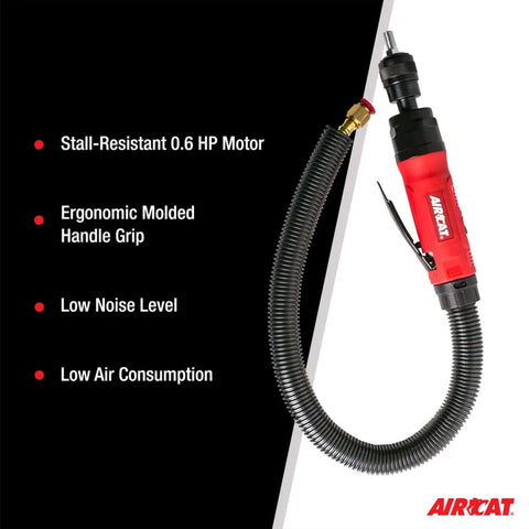 Beefy Low Speed Tire Buffer 0.6 HP 2600 RPM With Coaxial Rear Hose Threaded Arbor Easy Throttle Lever Stall-Resistant Ergonomic Grip shown