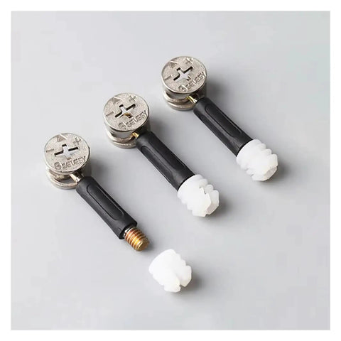 Cam Lock Connectors M6 Set For Flat Pack Furniture, 50 Or 100 Pieces Hidden Fastener Hardware That Pulls Panels Tight detail