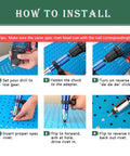 Heavy Duty Rivet Gun Adapter Kit For Cordless Drill With Removable Handle And 100 Piece 4.0 mm Pop Rivet Set Blue installation steps