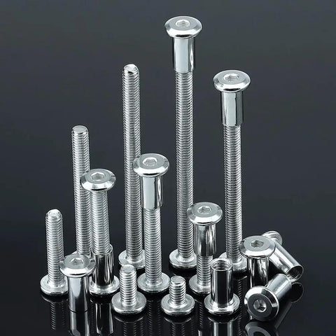 10 Sets M6 1 By 25mm Flat Head Binding Screws With M6 15mm Binding Nuts In 304 Stainless Steel Full Thread Hardware Display