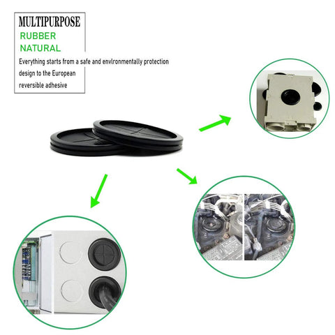 2 Inch Rubber Grommets For Wiring, 42 Mm Inside Diameter Double Sided Round Cable Hole Plugs, used in metal boxes and automotive panels