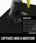 Beefy Heavy Duty Door Mat For High Traffic Areas Waterproof Traffic Guard Entryway Rug with rubber boots on top