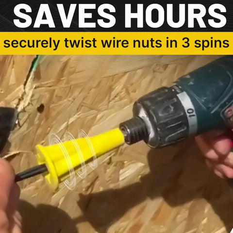 Nut Blaster XL Five Eighths Inch Opening Wire Nut Twister Universal Wire Nut Driver Drill Attachment With One Quarter Inch Hex Shank Durable Delrin Plastic And Steel Shaft