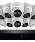 4K 16-Channel Fusion NVR System With Twelve 8MP IP Dome Cameras Listen-In Audio 130 Ft Night Vision Color Night Vision 3TB