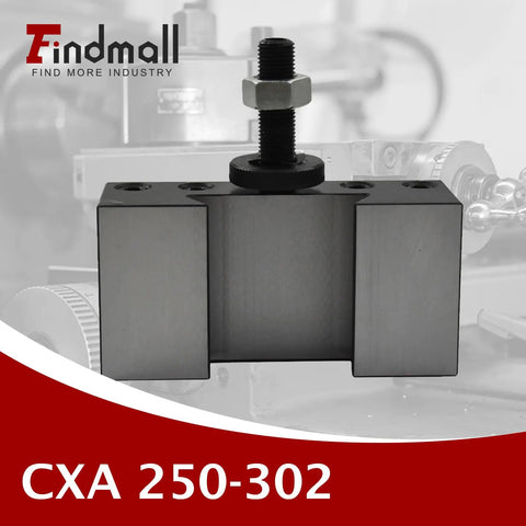 Front view of CXA 250-302 Quick Change Boring Turning Facing Holder for steel CNC tool, shown with bolt attachment, textured finish.