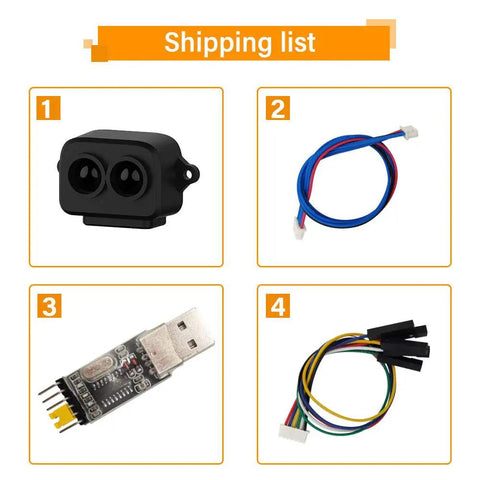 Do It All LiDAR Sensor Kit With USB TTL Adapter And Dupont Cable For Raspberry Pi Arduino STM32 Drones Industrial Robots And Smart Home Projects 0.2 To 8 Meter TOF Distance product components