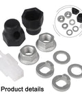 Bike Axle Nut Set For 12mm And 14mm E Bike Electric Bicycle Motor Hub Replacement Cap Washer Spacer Screw Kit Front Or Rear Applications, Corrosion Resistant, Precision Threads For Tight, Vibration Resistant Install