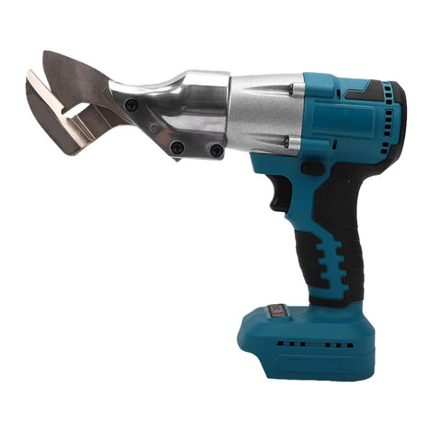 Close-up side view of WALFRONT Cordless Metal Shear For 18V Batteries with 360 rotating blade for cutting stainless steel.