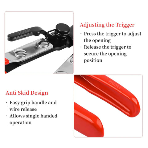 Close-up of Car Soldering Pliers Multi-Function Wire Welding Clamp Pick-Up Aid Tool with adjustable trigger and anti-skid grip