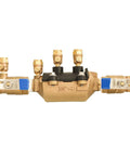 Front view of Detachable Pressure Vessel Low Maintenance Backflow Preventer With Double Check Valve Assembly, brass, 3/4 inch.