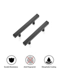 Two 5 inch square cabinet pulls matte black stainless steel kitchen drawer handles 20 pack, 5 inch length, 3 inch center to center