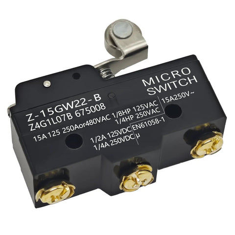 Pro Grade Micro Limit Switch With Hinged Roller Lever SPDT 1NO 1NC 15A 125-380VAC Snap Action For Industrial Control