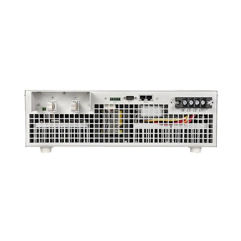 Rear view of Beefy 20V 500A DC Power Supply Programmable Adjustable Switching Power Supply With Digital Display Regulated Lab Grade Power Source For Electronics Testing And Prototyping with terminals and vents