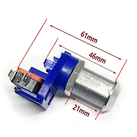 Upgrade Your Game Machine With This Brass Keyed Alike Start Key Switch Lock That Nails The Hardware Fix Like A Boss For All Your DIY Projects Perfect For Furniture And Arcade Gear, showcasing a blue brass key switch.