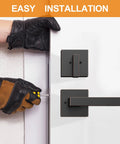 Oil Rubbed Bronze Double Door Handle Set With Dummy And Single Cylinder Deadbolt Fits Right Or Left Handed Doors installation