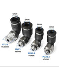 Get These 5pcs M3 To M6 Push-In Quick Connect Air Fittings With One Touch Design For Straight Couplers And Pneumatic Pipe Hose Tube Connectors That Make Your Job A Cinch. Black push-in pneumatic fittings with M3, M5, M6 and 1/8 BSP male threads for 3-6mm tube
