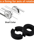 Two Piece Clamp On Shaft Collars For Industrial Machinery, Black Double Split, Three Quarters Inch Bore, Illustration and Product
