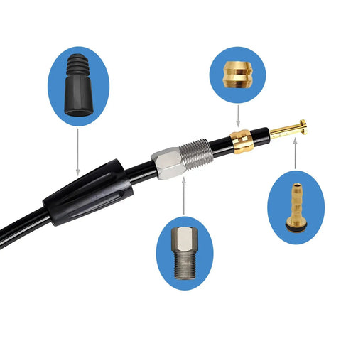 8 Piece Brass Olive And Barb Screw Fittings Brake Repair Kit For Hydraulic Disc Brake Hose Replacement components shown.