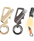 Two Pack All In One Permanent Match Lighter With Multitool Keychain Bottle Opener Reusable Waterproof Strike Anywhere Outdoor Survival Gear