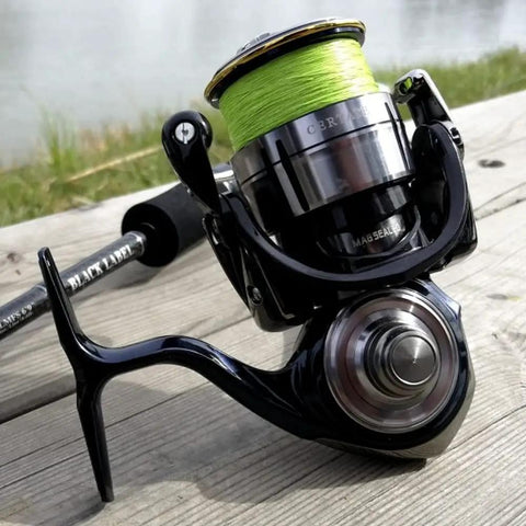 Certate LT 19 2500D G LT Spinning Reel Front Drag For Freshwater And Saltwater Angling, Lightweight 205g, on deck