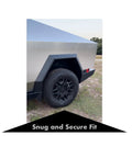 Dope Wheel Center Caps And Lug Nut Covers For Cybertruck Matte Black 4 Pcs Center Cap Kit and 24 Lug Nut Covers on a Cybertruck