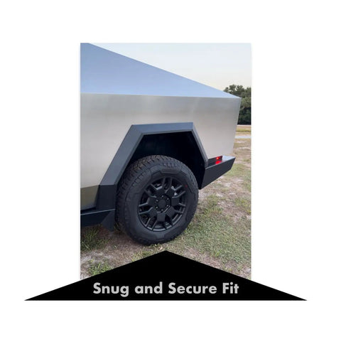 Dope Wheel Center Caps And Lug Nut Covers For Cybertruck Matte Black 4 Pcs Center Cap Kit and 24 Lug Nut Covers on a Cybertruck