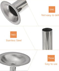Size 8 Stainless Steel Sausage Stuffer Tubes Set Three Tube Kit close-up showing stainless steel material and labels