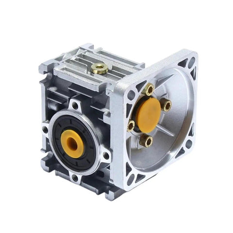 Built Boss Strong NMRV050 Worm Gearbox With RV050 Speed Reducer And 19mm Input Shaft for industrial motor applications.