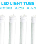 4-pack of vertical LED tubes, 12-30V 18 Inch LED Tube Replacement For Automotive RV Marine 7W 5500K Daylight White Frosted Lens