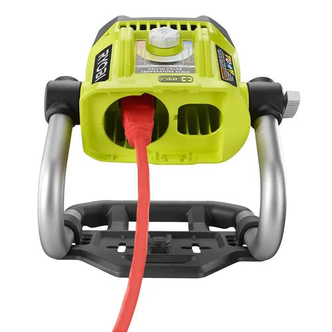 Hybrid LED Work Light With Color Range 2700K To 5000K, 18V One Plus Compatible, showing rear view with power cord