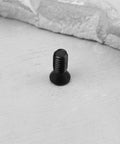 10 Piece Pack Of Heavy Duty Black Carbon Steel M4X10MM Torx Screws Featuring T15 Drive And 12.9 Grade Build on a light wooden surface.
