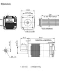 Technical diagram of Closed-Loop Stepper Motor With Built-In Encoder, Driver, Brake, and Controller for CNC and 3D Printer, dimensions 42x42 mm