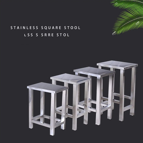 Sturdy 304 Stainless Steel Square Stool For Factory Lab And Workshop Use Dust Free And Easy To Clean Pro Grade Trapezoidal Frame Heavy Duty